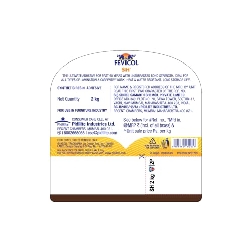Fevicol SH - Ultimate woodworking adhesive | Easy to use | Durable | Sets in 2-3 hours | 2Kg