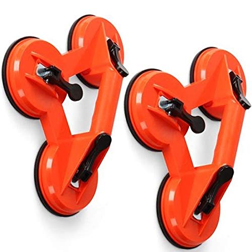 Trintion Suction Cups, 2 Pack Glass Suction Cup Triple Locking 100kg Puller Lifter 4.64 Inch Heavy Duty Vacuum Lifter Glass Lifter Suction Cup for Glass Windshields and Dent Pulling