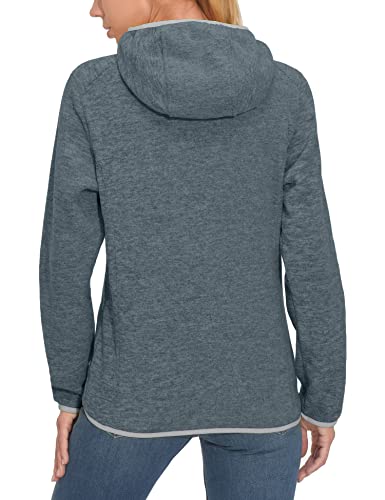 Little Donkey Andy Women's Lightweight Warm Polar Fleece Running Jacket Hooded Full-Zip Thermal Coat Hiking Travel Casual Light Grey M #TOP1