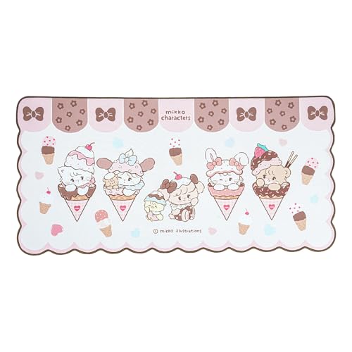 GeekShare Mouse Pad with Stitched Edge, Non-Slip Rubber Base Large Gaming Mouse Pad, Cute Cartoon Waved Edge Desk Mat for Gaming Home Office Work - Mikko Ice Cream