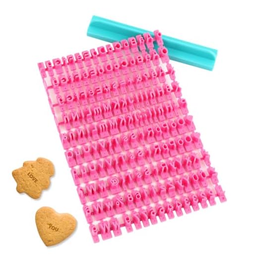 UKOFEW 150 Piezas Molde de Galleta del Alfabeto Número,Molde de Fondant De Letras,Letras Para Arcilla para Cookies Galletas Pastelería Fondant
