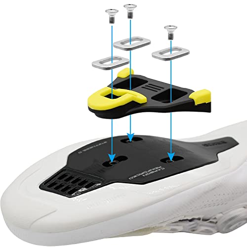Thinvik Road Bike Cleats For Shimano Spd-Sl Locking Cycling Pedals Cleat For Shimano Sh11 System Shoes - 6 Degree Float Yellow Clip #TOP2