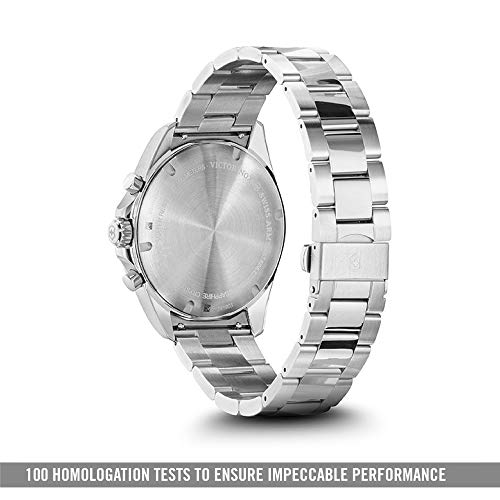 Victorinox Swiss Analog Watch for Men - Black Dial with Stainless Steel Bracelet, Stylish Wrist Watch for Business and Casual Wear - FieldForce Classic Chrono (42 mm) - Image 3