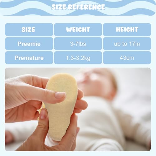 12 Pairs Preemie Socks for Baby Girls Boys Premature Ruffle Turn Cuff Cotton Socks Hospital for Newborn3