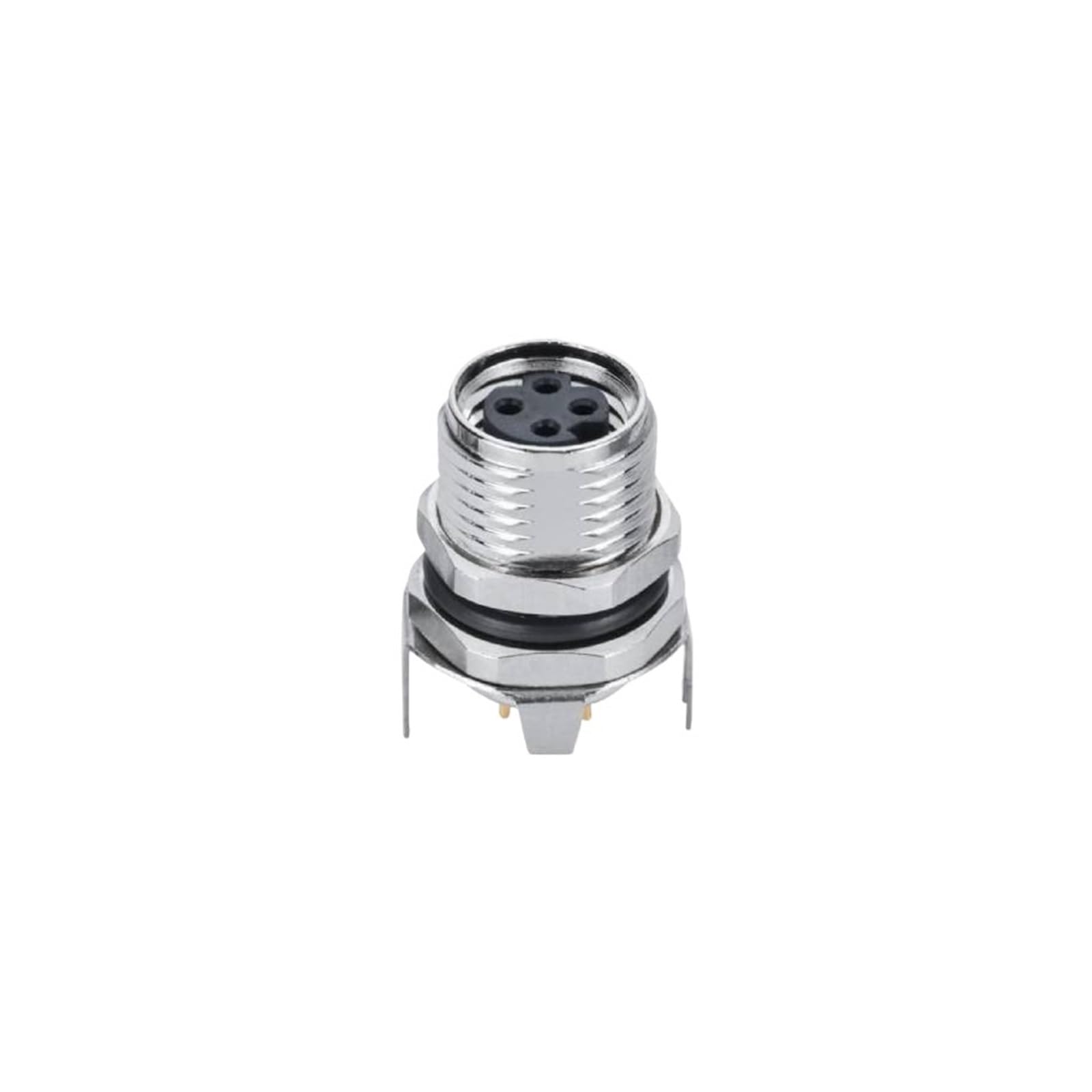 Conector M8 hembra con bloqueo frontal blindado 4 pines D para PCB