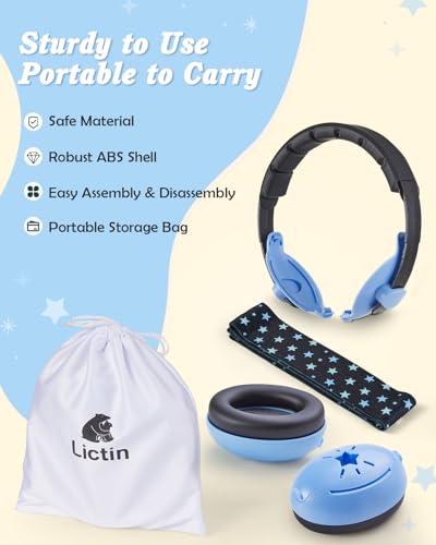 Protection auditive bleu bébé Lictin casque anti-bruit