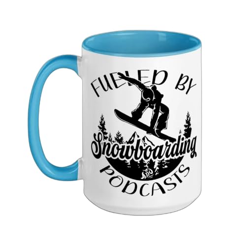 Funny Snowboarder Ceramic Mug 15oz Blue/White