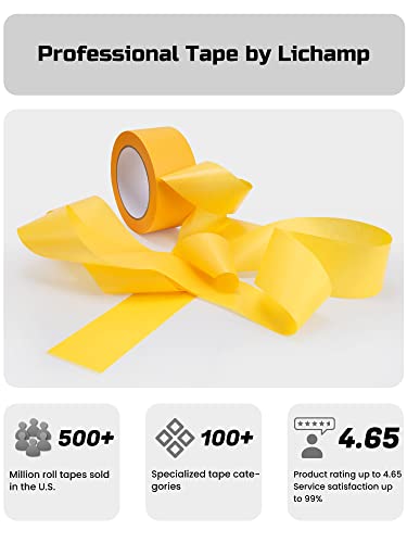 Lichamp Yellow Painters Tape, 2 Bulk Pack 1.9 Inch By 55 Yards Paper Tape, Yellow Masking Tape For Crafts Arts #TOP6