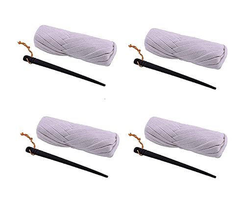Pyjama Naada Flat Dori String with Stick (Pack of 4) (9 Meters/Roll),100% Cotton, Pure Cotton Flat String for Payjama, Lehenga, Sari, Ethnic Dresses, Petticot & Salwar (Total -36 Meters)