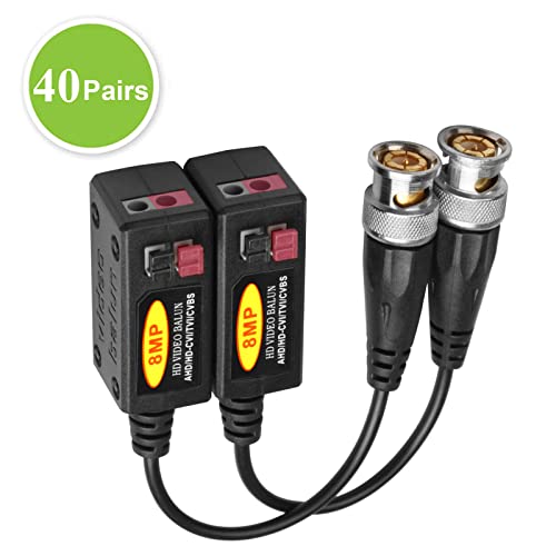 image for eoere 20 Pairs Passive HD BNC Video Balun Transceiver Transmitter AHD/
