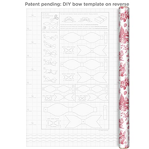 image for Hallmark Holiday Plaid Wrapping Paper with Cutlines and Optional DIY B