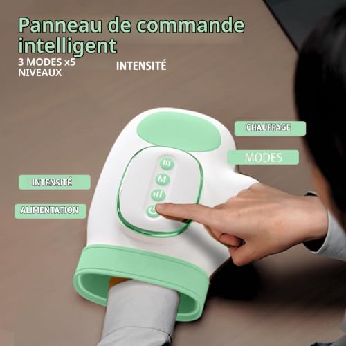 ideallife Masseur de Main Intelligent – Gant de Massage Électrique à Air Comprimé avec Chaleur, Masseur électrique pour les mains, Masseur Portable pour les Deux Mains, Cadeau Bien-être Idéal – vue 2