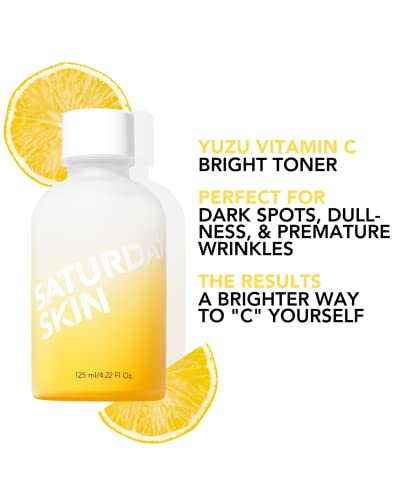 Saturday Skin Yuzu Vitamin C Bright Toner For Dryness Dullness Face Brightening Hydrate Tone Glow Niacinamide Smooth Skin Facial Water Korean Skincare Ideal For All Skin Type #TOP1