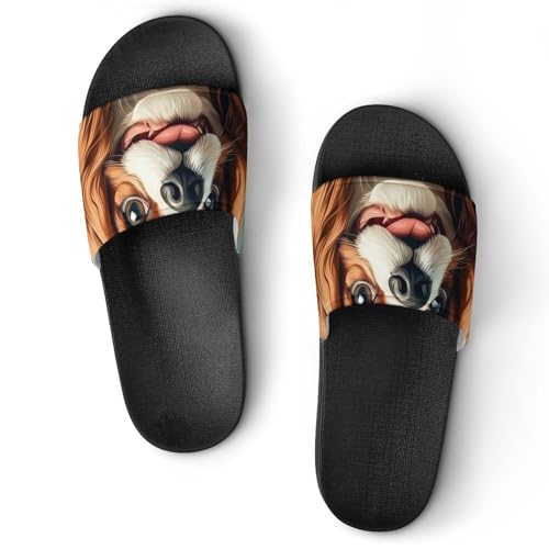 Cute Cavalier King Charles Span PVC Slippers Sandals for Women Men Open Toe Soft Cushioned Non-Slip Sandal for Indoor Outdoor - Main Image