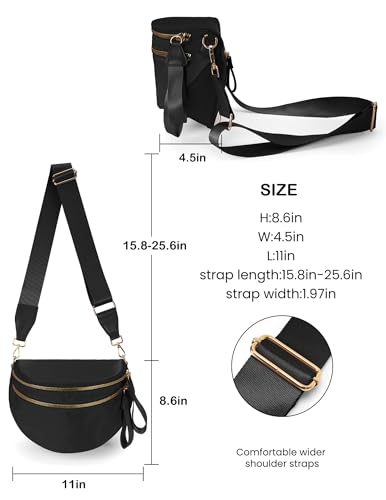 Spacious Nylon Crossbody Bag Bum Bag Handbags Wallets Purses Trendy Shoulder Bag for Women3