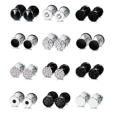 JeweBella 12 Pairs Faux Gauge Earrings Cover