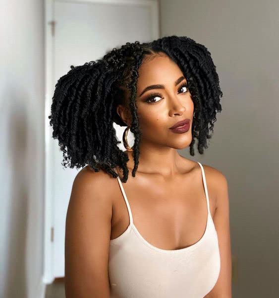 KRSI Extensiones de cabello con cordón para mujeres negras, rastas con cordón, extensiones de cabello falsas para mujeres negras (T1B350)