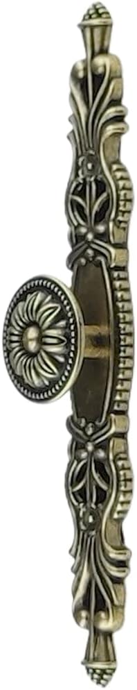6-Pack Knobs Handles with Plate Antique Bronze Cabinet pulls, Vintage Knobs for Drawer Furniture Bedroom Kitchen Cupboard Door (6,Knob with Smallplate)
