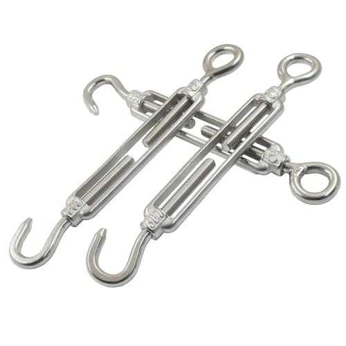 Hordion 10PCS M6 Stainless Steel Turnbuckle Hook and Eye, Heavy Duty miniatura 2