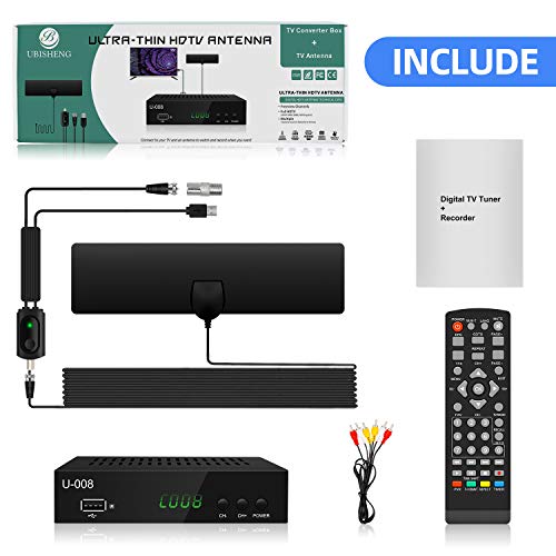 Digital TV Converter Box with Antenna 1080P ATSC Converter Indoor