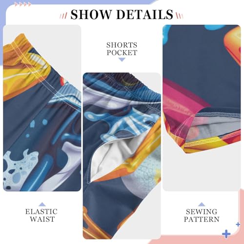 ZZXXB Colorful Frog Boys Long Pants Soft Trousers Elastic Waist Kids Lounge Bottoms with Pockets S-XL4