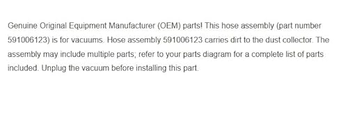 Close-up of vacuum hose assembly in use