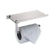 AKDSteel Toilet Paper Holder Wall Mounted Bathroom Tissue Holder with Phone Storage Shelf,304 Stainless Steel