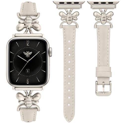 Wearlizer Slim Leather Band Compatible with Apple Watch Bands for