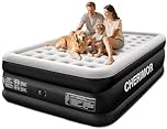 King Size Air Mattress with Built-in Pump, 18" Raised Comfort, 48Hr Leak-Proof Test, Upgraded Honeycomb Pillar Design, Blow Up Mattress Supports 1000 lbs, 3-Min Inflation for Home Guest Room Camping