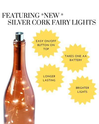 Illuminated Orange Wine Bottle with Twinkling Fairy Lights - Vibrant Decorative Centerpiece for Home and Events - Image 2