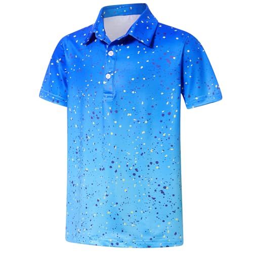 Image of uideazone Boys Polo Shirts Dry Fit Performance Golf Short Sleeve Casual School Uniform Size 5-14