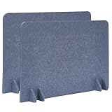Vandebiao Desk Divider Privacy Panel (2 Pack) 24" x 16" - Portable Desk Partition & Dividers for Office, Home Study & School Exams - Focus Enhancing Privacy Shield - Gray