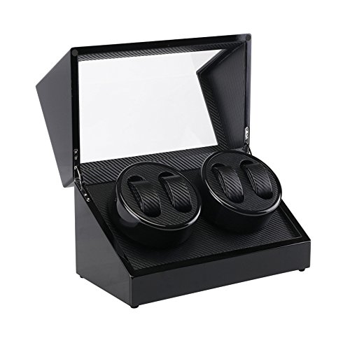 IRON JIA'S Caja Decorativa Cuatro Automático Reloj mecánico devanadera,Pintura para Piano, rotador de Motor Ultra silencioso