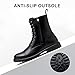 Jousen Mens Boots High Top Motorcycle Boots Fashion Zipper Dress Boots for Men (AMY8414 black 9.5)