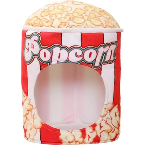 Fopytu Sombrero De Disfraz De Cubo De Palomitas De Maíz Divertido: Accesorio Ligero De Comida para Fiestas Navideñas, Fotomatones Y Noches De Cine.