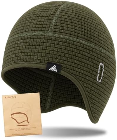 HIKENTURE Wintermütze Herren Damen, Fahrradmütze unter Helm Warm&Winddicht | mit Brillen-Loch, Fahrrad Mütze Winter, Bequeme Helm-Unterziehmütze für Fahrradhelm, Skihelm, Sportmütz
