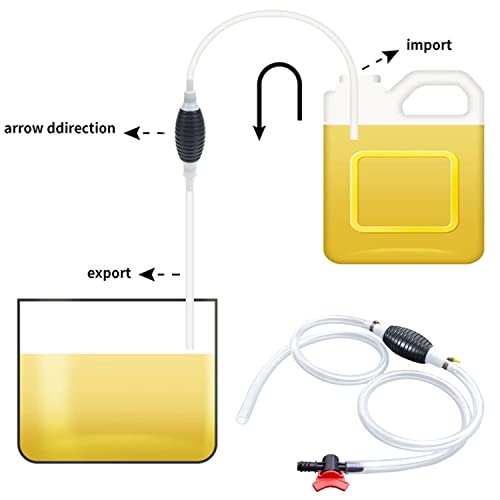 Handpumpe Umfüllpumpe Benzinpumpe 2M Verdicken Absaugpumpe Kraftstoffpumpe Benzin Auto für Kraftstoffe Notpumpe Benzin Diesel Wasser Benzinschlauch Öl Absaugpumpe (2 M)