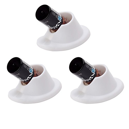 Great Value Set of 3pcs White Silicone Anti Spill Non Slip Polish Varnish Bottles Holders For Nail Art By VAGA