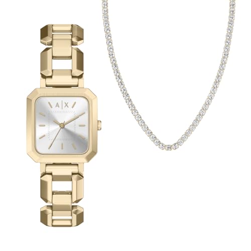Image of Armani Exchange A|X Women's Watch, Square Three-Hand Stainless Steel Watch for Women