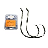 Circle Hooks for Catfish Fishing Hooks Saltwater Freshwater for Channel Blue Flatheads Bass -50-Pack-Octopus Offset Fish Hook 8/0