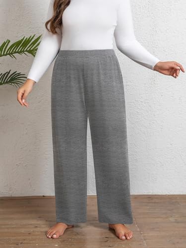 3 Pack Women's Plus Size Sweatpants, High Waist Wide Leg Pants, Loose Casual Pajama Pants, Yoga Pants with Pockets2