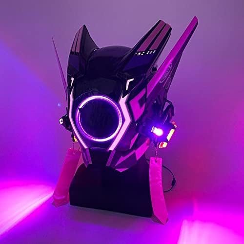 LIGUOGUO Pink Cyberpunk Mask for Women Futuristic Techwear Mask Punk Cyber Helmet