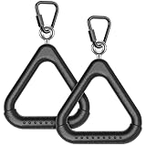 Dolibest 2PCS Monkey Bars, Triangle Trapeze Swing Bar with 2PCS Triangle Carabiners, Outdoor Play Equipment, Swing Set Accessories Monkey Rings, Obstacle Ring Toys Set for Kids, Black