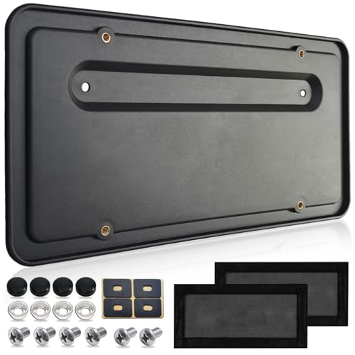 NJNYLLC Rear License Plate Holder for Tesla Model Y and Model 3 Back License Plate Bracket Frames with Screws and Backseat Air Vent Cover Rear Plate Mounting Kit