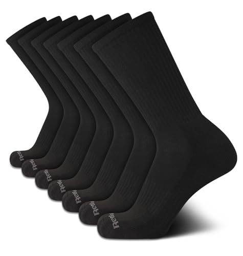 Reebok Mens Athletic Crew Socks - 5 Pack Moisture Wicking Cushioned Athletic Socks for Men with Reinforced Seams (6-12.5)