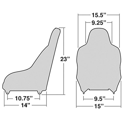 Empi 62-2771 Race Trim Child Suspension Hi-Back Seat - Black Cloth/Black Vinyl #TOP12