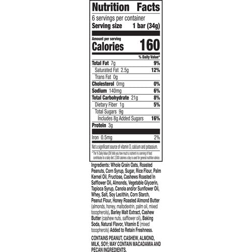 Image of Nature Valley Granola Bars, Sweet and Salty Nut, Roasted Mixed Nut, 6 Bars, 7.4 OZ