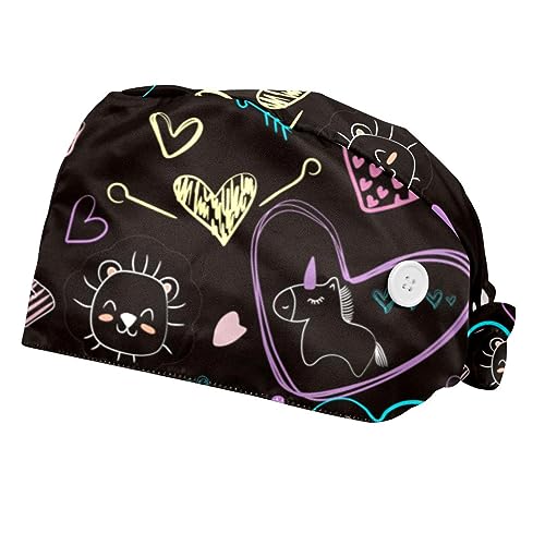 Casquettes de travail VERED à cœurs colorés pour égayer le quotidien à l'hôpital ou en cuisine