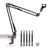 NEEWER Brazo de Micrófono,Soporte de Micrófono Boom Soporte de Tijera de Suspensión con Adaptador de Tornillo de 3/8' a 5/8' y Sujetacables Compatible con Blue Yeti Snowball Yeti X y Otros Micrófonos