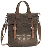 Fächer für A4 Unterlagen Greenburry Vintage Aviator Schultertasche 36 cm